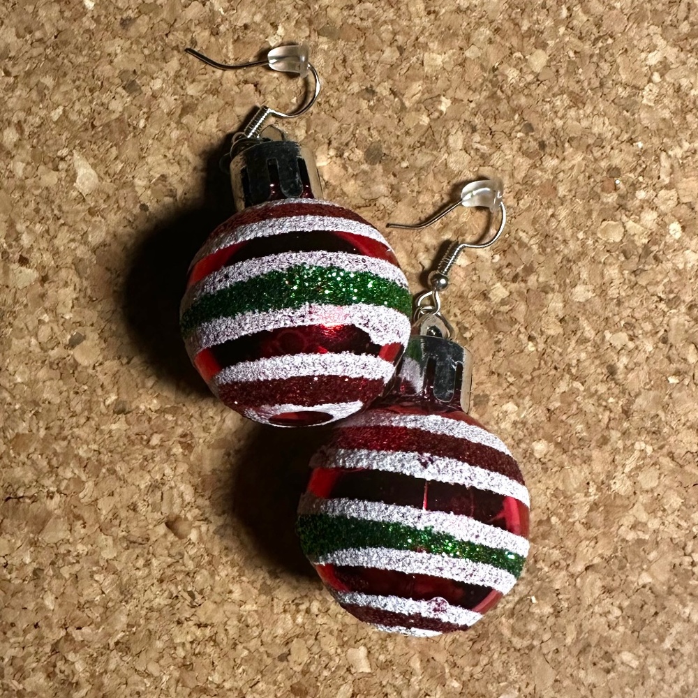 Multicolored Christmas Ball Earrings